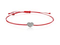 Kruhový náramek Kabbalah z bílého zlata se zirkony, 11 mm