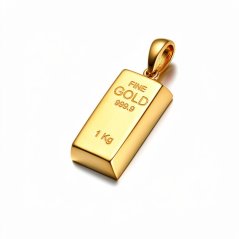 Pánský přívěsek Bullion ze žlutého zlata ve tvaru cihličky