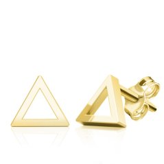 Minimalistické náušnice IDOL Triangle ze žlutého zlata
