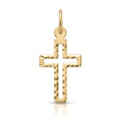 Přívěsek Verion ve tvaru kříže ze žlutého zlata šířka 10 mm 3221146