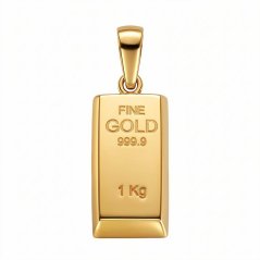 Pánský přívěsek Bullion ze žlutého zlata ve tvaru cihličky