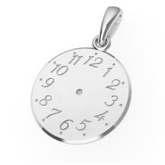 Přívěsek Křtící hodiny II z bílého zlata, 22 mm