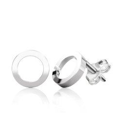 Minimalistické náušnice IDOL Circle II z bílého zlata